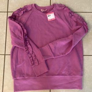 Cute Ruffle Raglan Sweatshirt from Kate Spade in violet pink NWT Size M